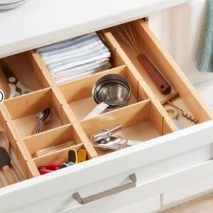 4pk Natural Expandable Drawer Dividers Yellow - Brightroom Adjustable Organizer